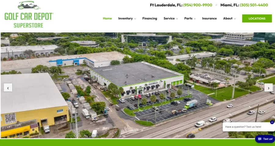 Golf Car Depot dealership website