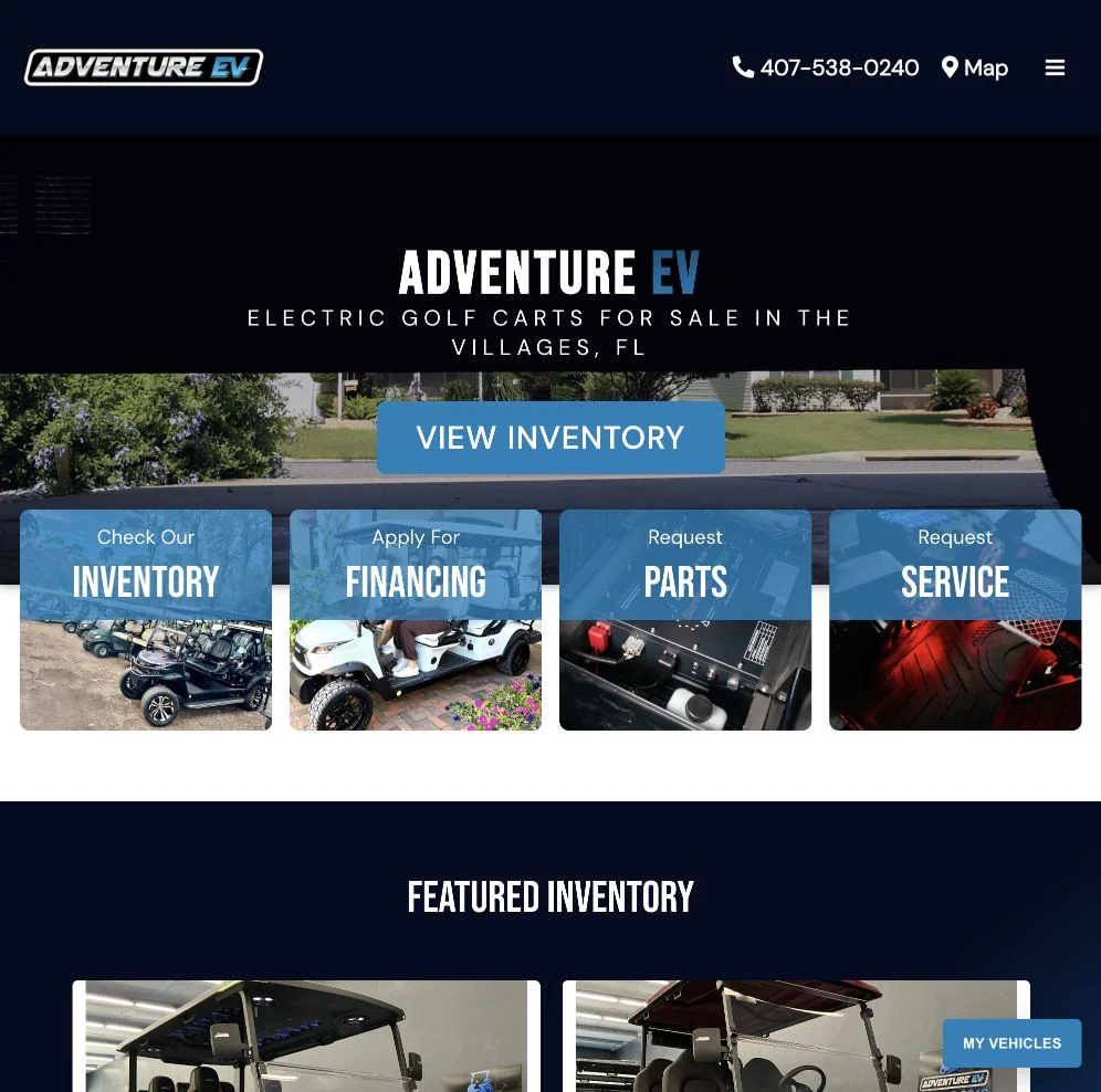 Adventure EV dealership website